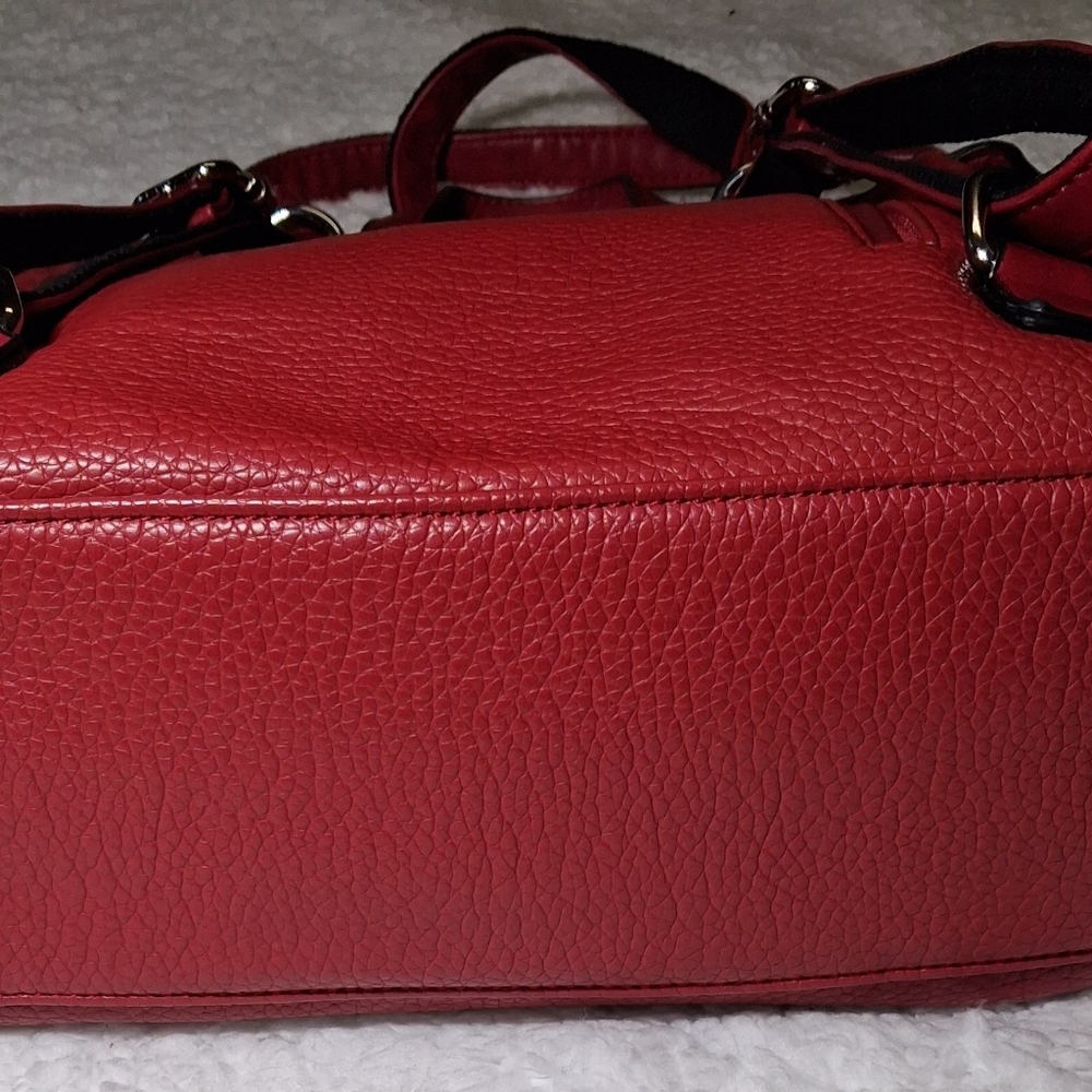 Mellow World Red Studded Convert Backpack Vegan Leather Rocker Festival Bag - Picture 3 of 8